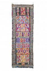 Marokkanischer Berber Teppich Boucherouite 310 x 105 cm