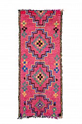 Marokkanischer Berber Teppich Boucherouite 260 x 105 cm