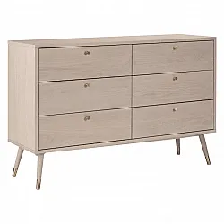Kommode - Prime - 6 lådor (weißeiche)