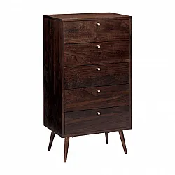Kommode - Prime - 5 lådor (walnuss/messing)