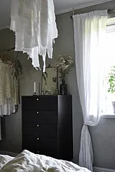 Kommode - Prime - 5 lådor (walnuss/messing)