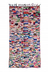 Marokkanische Berber Teppich Boucherouite 255 x 125 cm