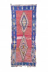 Marokkanische Berber Teppich Boucherouite 260 x 105 cm