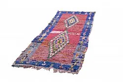 Marokkanische Berber Teppich Boucherouite 260 x 105 cm