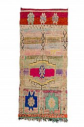 Marokkanische Berber Teppich Boucherouite 260 x 110 cm