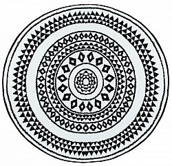 Runde Teppiche - Aztek (schwarz/weiß)