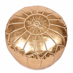 Sitzpoufs - Marokkanischer Leder-Pouf (Gold)