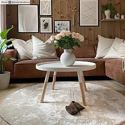 Runde Teppiche - Aranga Super Soft Fur (beige)