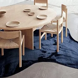 Asymmetrischer Wellen-Hochflor-Teppich - Aranga Super Soft Fur (dunkelblau)