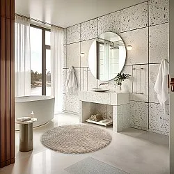 Runder badezimmerteppich - Evena (beige)