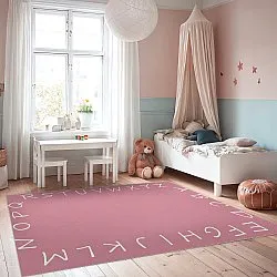 Kinderteppich - Alphabetic Border (rosa)