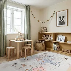 Kinderteppich - Animal Map (beige)