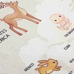 Kinderteppich - Animal Map (beige)