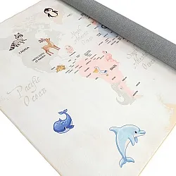 Kinderteppich - Animal Map (beige)