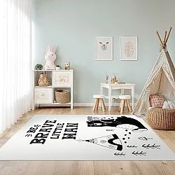Kinderteppich - Camping Bear (Weiß)