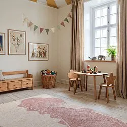 Kinderteppich - Soft Dino (creme/rosa)