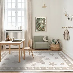 Kinderteppich - Star Frame (creme/braun)
