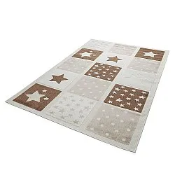 Kinderteppich - Star Grid (creme/braun)