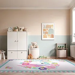 Kinderteppich - Unicorn Flowers (rosa)