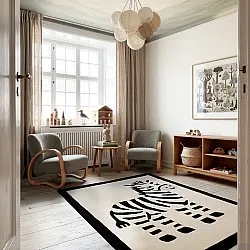 Kinderteppich - Zebra Hand Tufted Wool Premium (beige/schwarz)