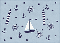 Kinderteppich - Sailing Ship (blau)