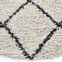 Rund Teppich - Alcott Natural Cotton Shaggy (schwarz/weiß)