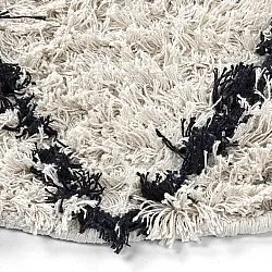 Rund Teppich - Alcott Natural Cotton Shaggy (schwarz/weiß)