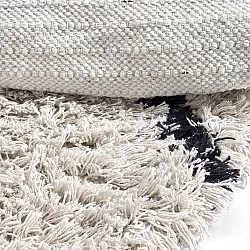 Rund Teppich - Alcott Natural Cotton Shaggy (schwarz/weiß)