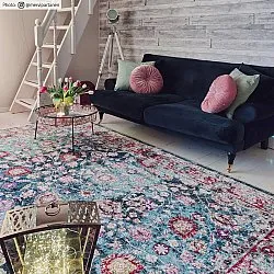 Wilton-Teppich - Bouhjar (blau/rosa/multi)