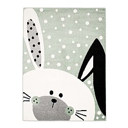 Teppiche für das Kinderzimmer Kinderteppich für junge Mädchen mit Tier Bubble Bunny grün Hase