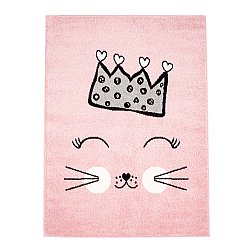 Teppiche für das Kinderzimmer Kinderteppich für junge Mädchen mit Tier Bubble Crown rosa Krone