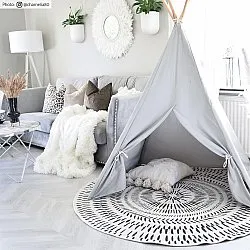 Rund Teppich - Brussels Night (grau)
