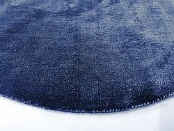 Rund Teppich - Recycled PET with viscose look (navy)