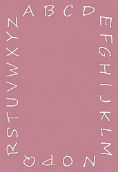 Kinderteppich - Alphabetic Border (rosa)