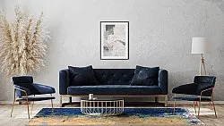 Wilton-Teppich - Sindia (beige/blau)