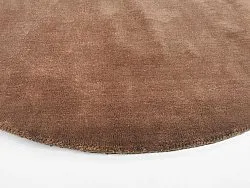 Rund Teppich - Recycled PET with viscose look (braun)