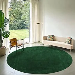 Rund Teppich - Recycled PET with viscose look (grün)