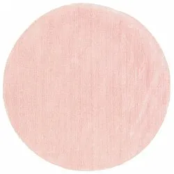 Rund Teppich - Recycled PET with viscose look (rosa)