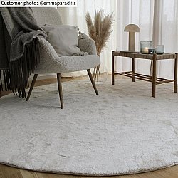 Runde Teppiche - Aranga Super Soft Fur (weiß)