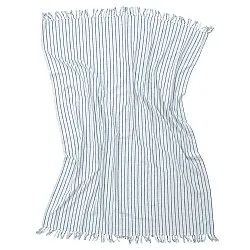 Decken - Rumi stripe cotton throw (hellblau/marineblau/creme)