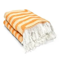 Decken - Wolldecke im Mischgewebe - Melody (beige/orange)