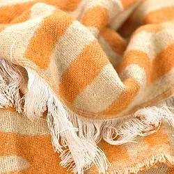Decken - Wolldecke im Mischgewebe - Melody (beige/orange)