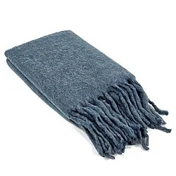Decken - Überwurf aus Wollmischung - Samantha (blau)