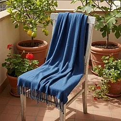 Decken - Wolldecke im Mischgewebe - Samantha (marineblau)