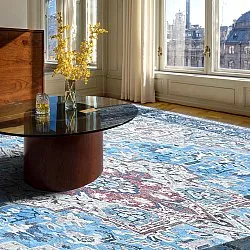 Flachgewebter Teppich - Birjand (blau)