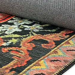 Flachgewebter Teppich - Masarida (schwarz/mehrfarbig)