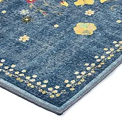 Flachgewebter Teppich - Nabilar (blau)