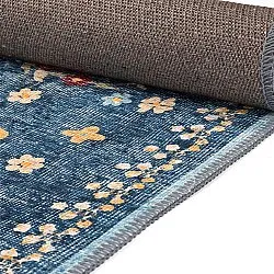 Flachgewebter Teppich - Nabilar (blau)
