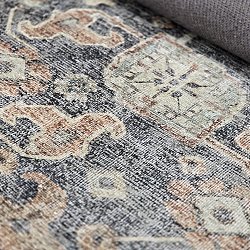 Flachgewebter Teppich - Noura (dunkelblau)