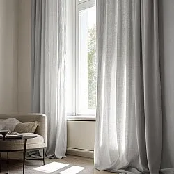 Vorhänge - Gardine in Leinenoptik Andrada (grau)